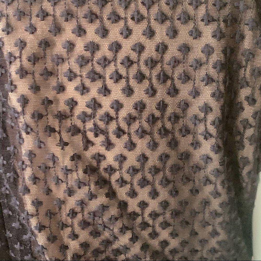 O’2ND Peplum Embroidered Sheer Sleeveless Blue Dress Size 8 - Picture 8 of 15